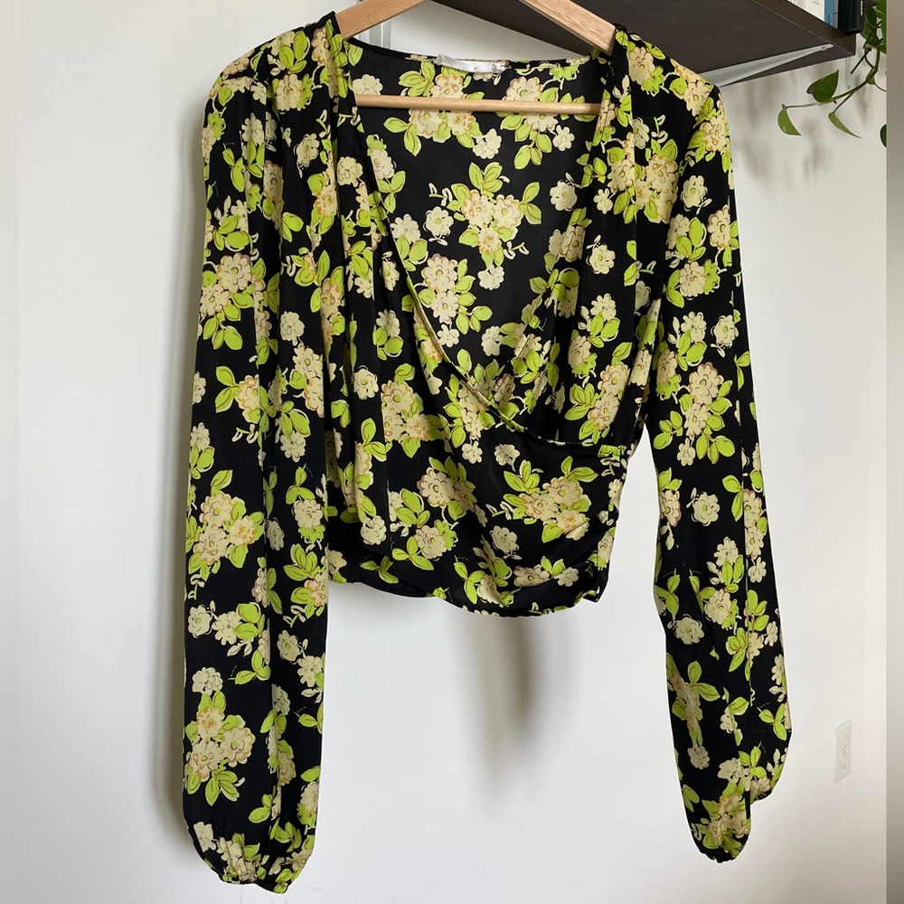 Mango Floral Wrap Top